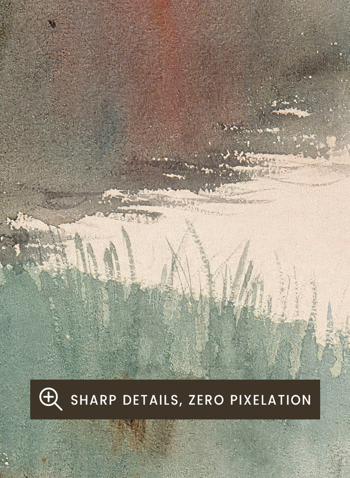 Shop Seashore at Haikko in Autumn by Albert Edelfelt, a vintage Finnish landscape wall art print poster featuring a misty autumn shoreline in green tones.