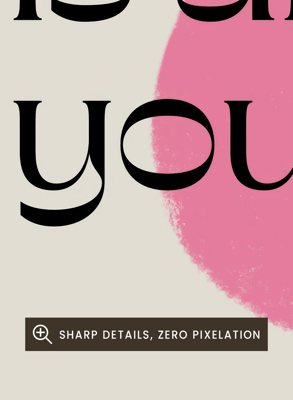 Poster with pink abstract design and 'love is all you need' text on a light background. Love Is All You Need by Anne-Marie Volfova is a typography art print with bold lettering and pink abstract brushstrokes. A modern love wall poster.