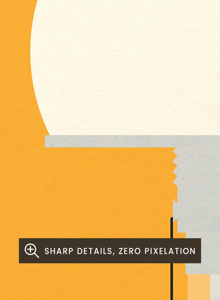 Illustration of a lamp on an orange background. Wagenfeld WG24 Table Lamp by Rosi Feist is a modern minimalist fine art print inspired by Bauhaus design. Officially licensed wall poster with optional artisan framing.