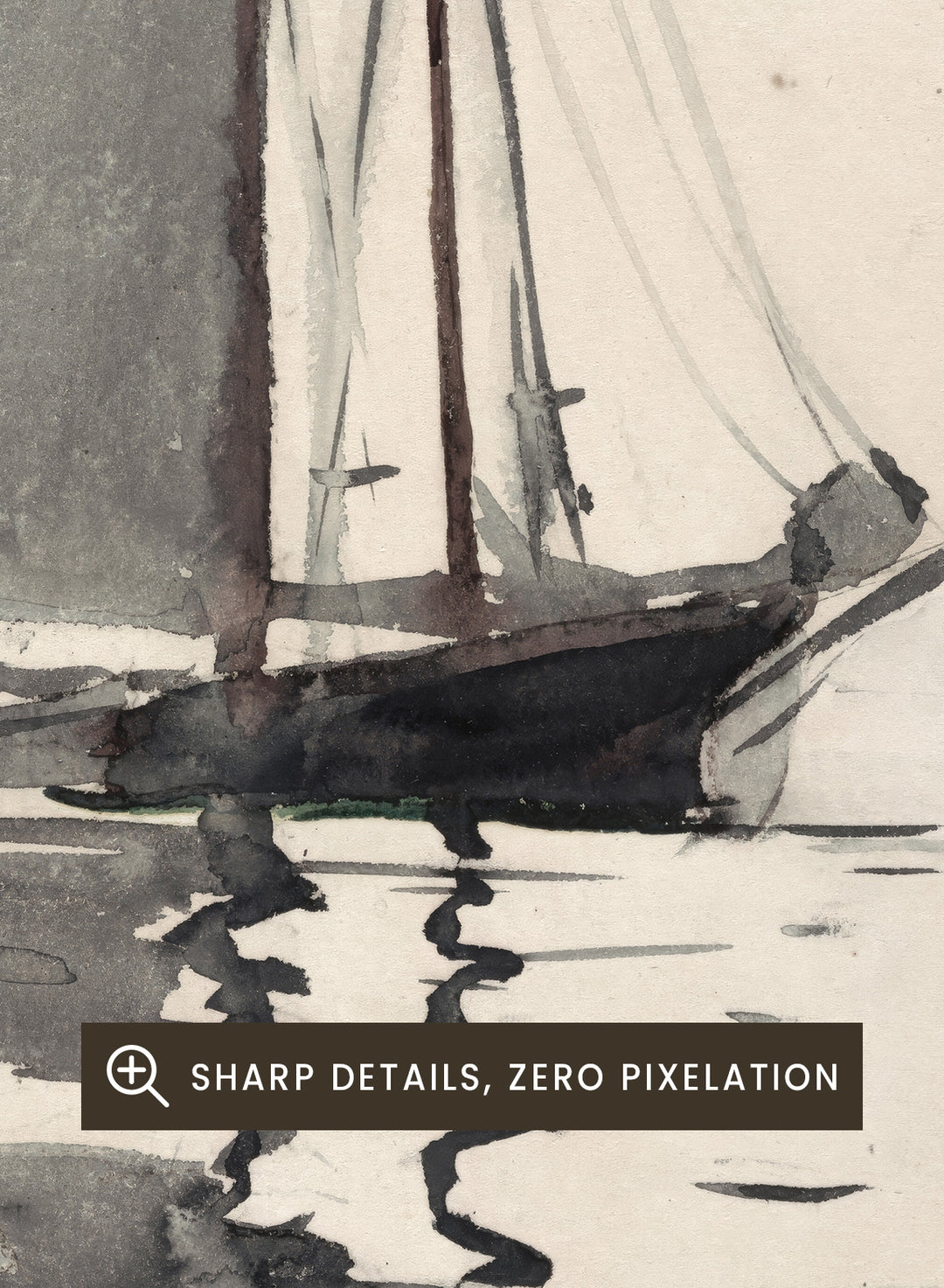 "Two-masted Schooner with Dory" Art Print