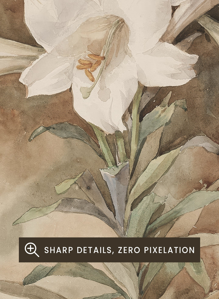 "Still Life of Easter Lilies" Art Print