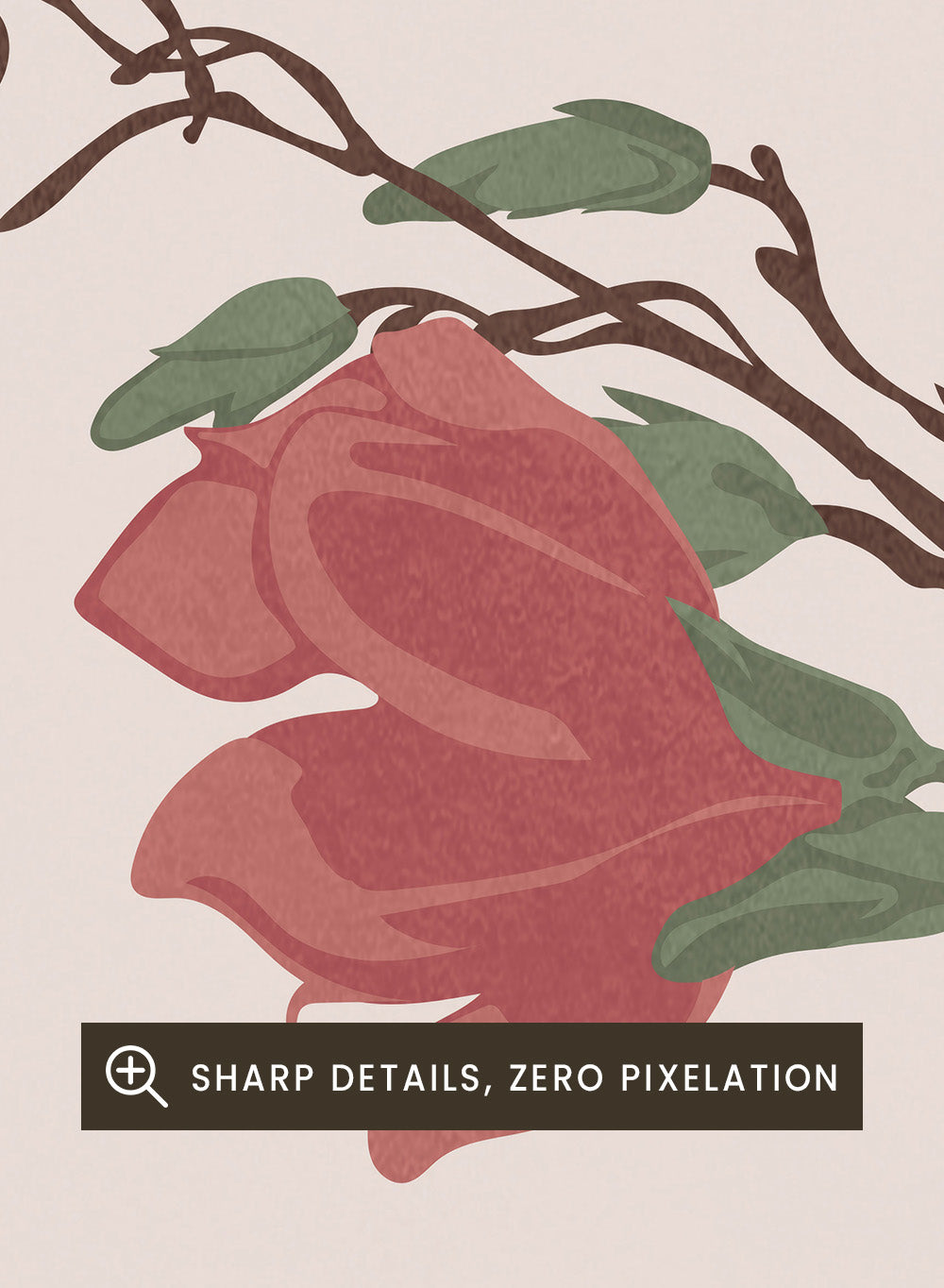 Vase with red flowers on a beige background. Vase by Flow Line is a modern still life art print featuring soft pink flowers in a ceramic vase. A warm, minimal wall poster from the It’s All Love collection.