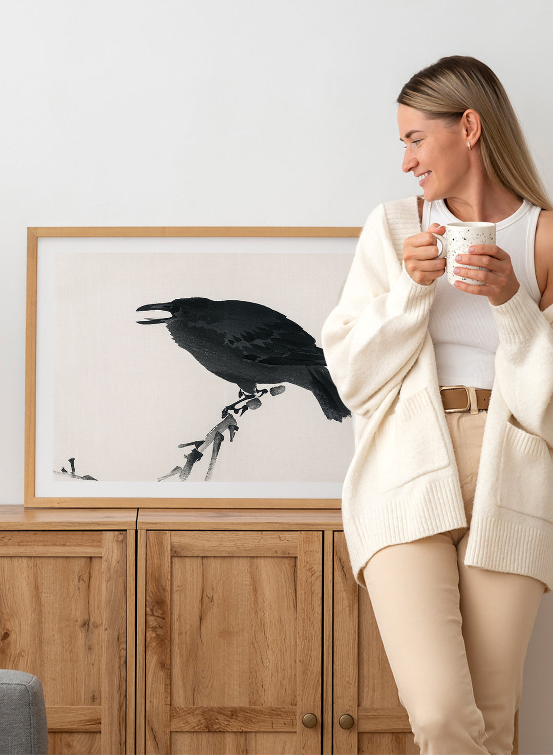 Kono Bairei "Crow" Art Print