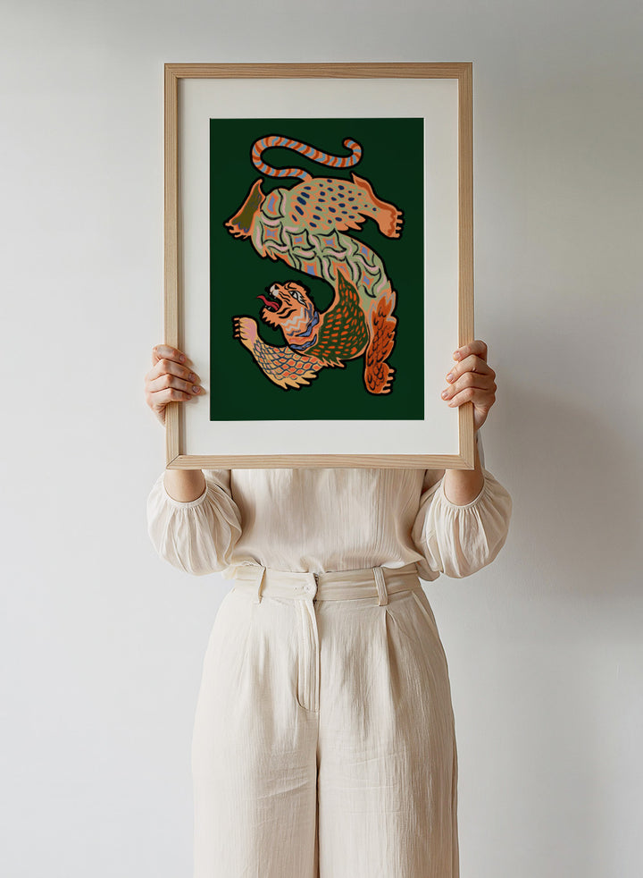 Arty Guava - Asian Tiger Green Art Print