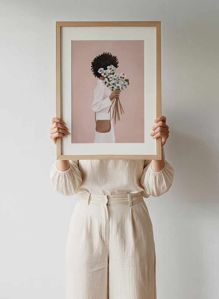 Bouquet of Flowers by Flow Line is a modern floral art print celebrating self-love and everyday rituals. A warm, expressive wall poster from the It’s All Love collection.