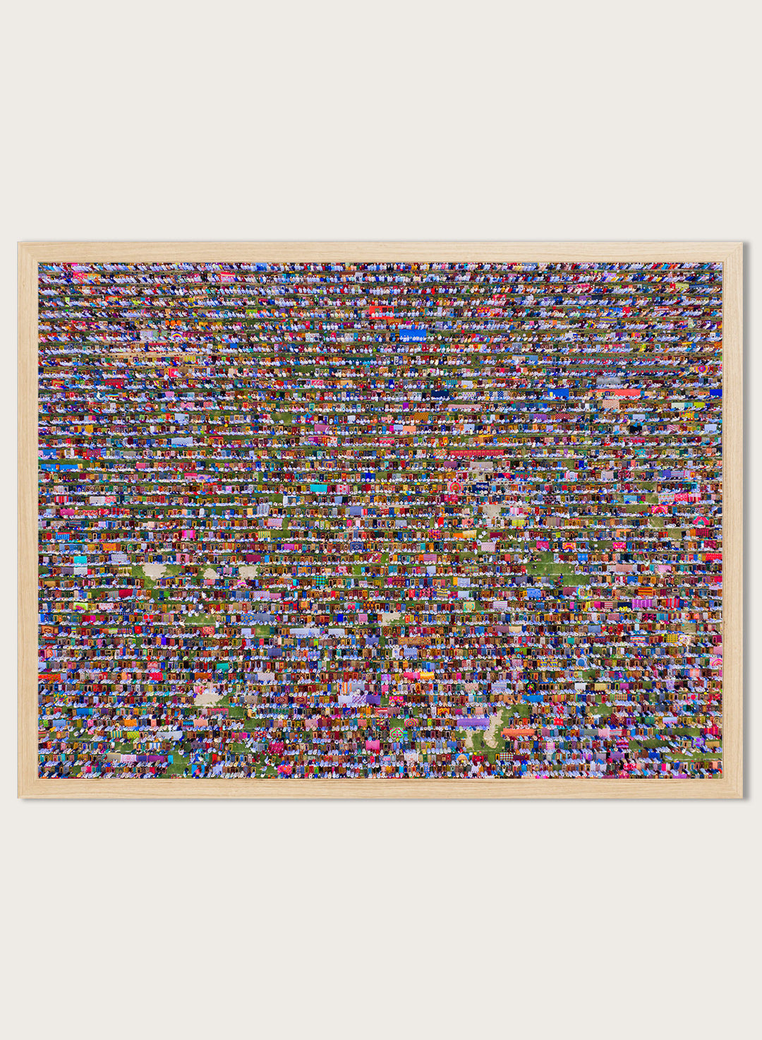 Biggest Eid Prayer by Azim Khan Ronnie aerial photography print showing massive Eid congregation Bangladesh, cultural religious wall art poster.