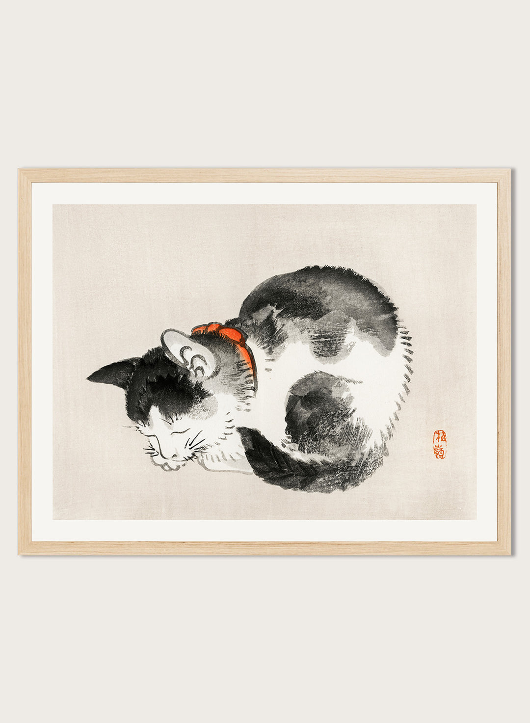 Kono Bairei "Sleeping Cat" Art Print