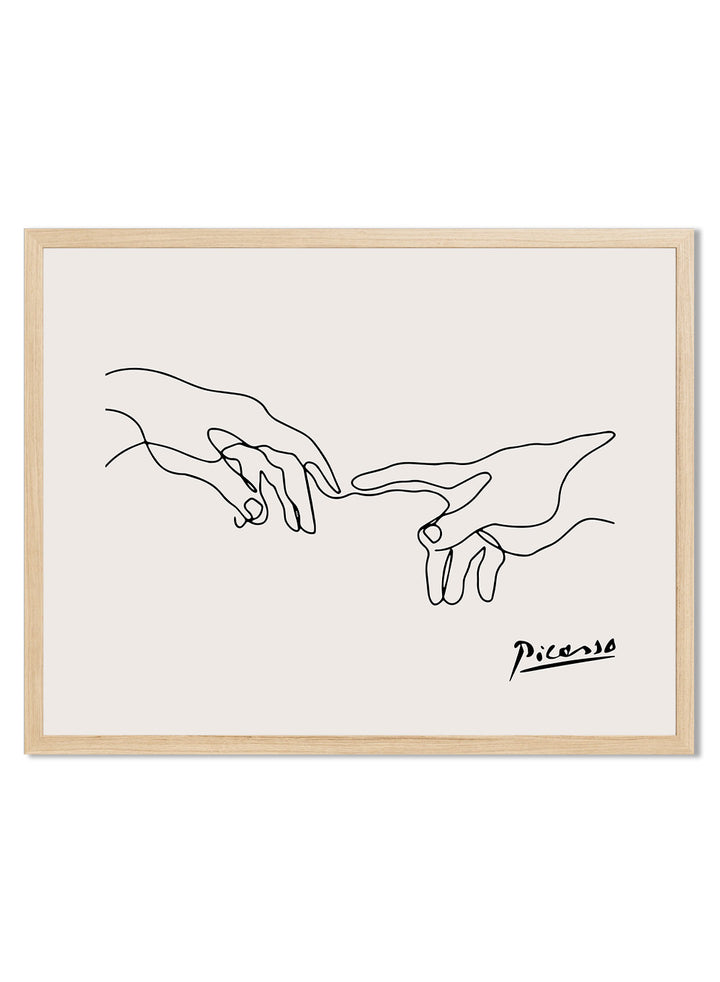 Holding Hands Line Art Print