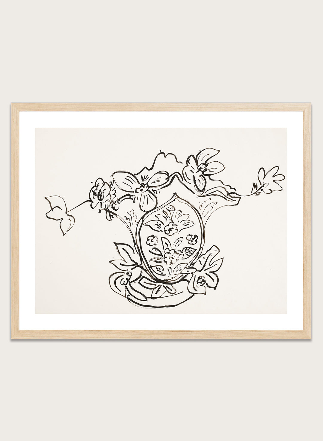 Vase Louis Philippe et anémones by Henri Matisse is a minimalist floral line drawing art print featuring expressive black ink linework and elegant French modernist design.