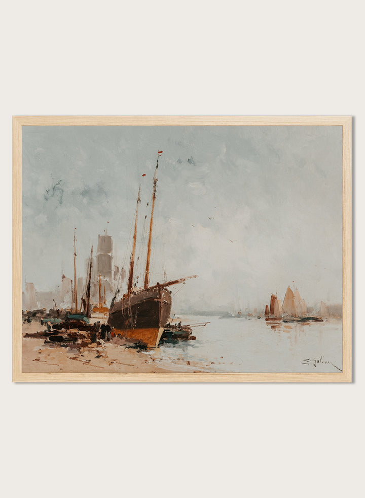 "Boats in Port" Art Print