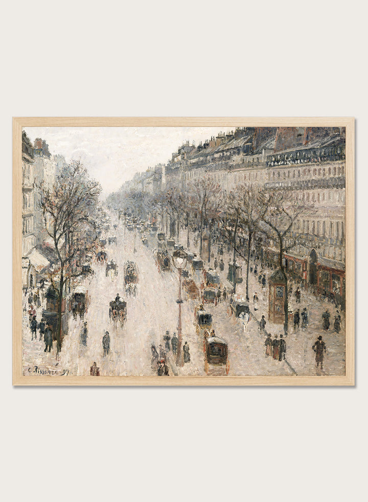 "The Boulevard Montmartre on a Winter Morning" Art Print