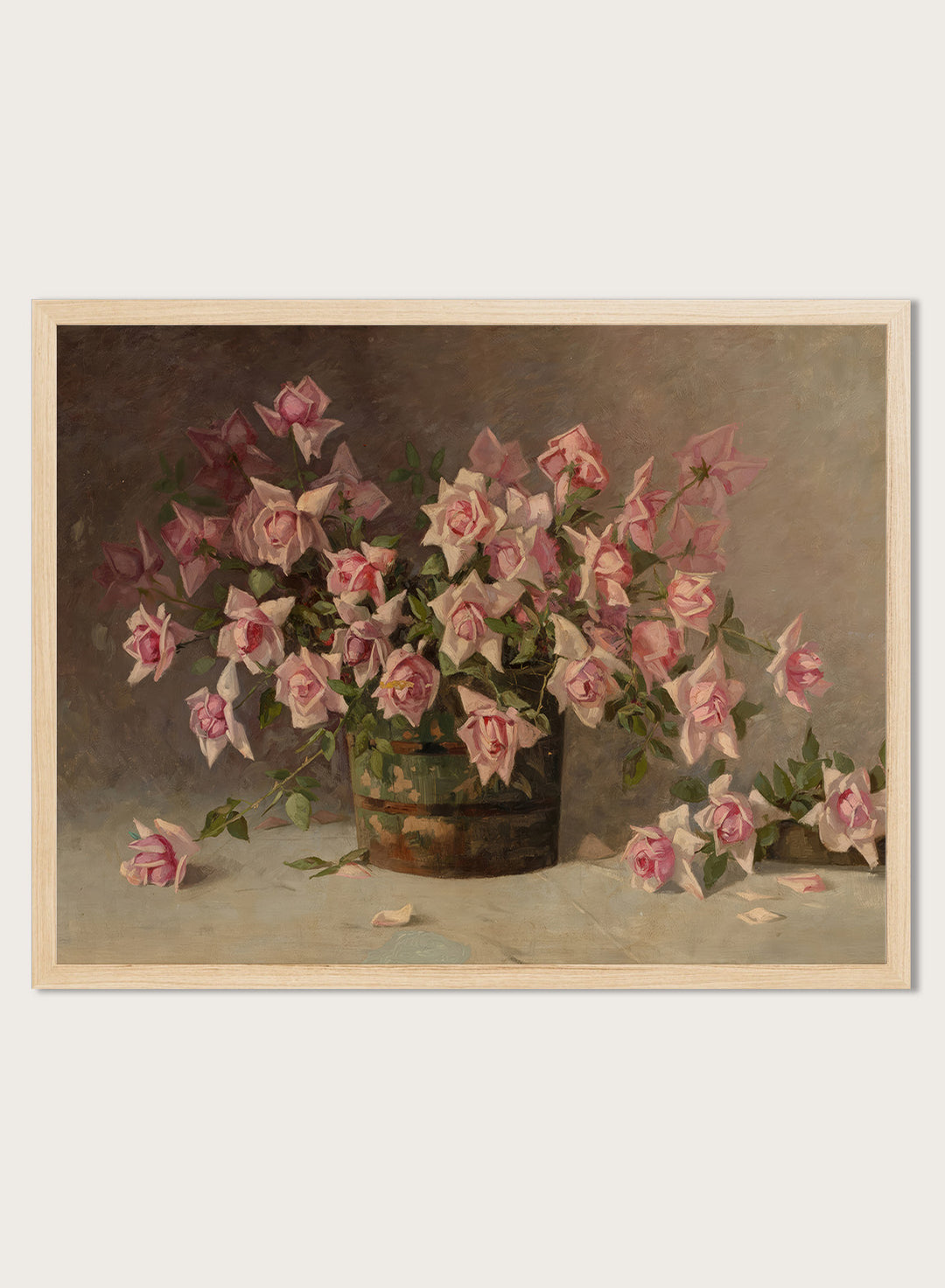"Still life with Pink Roses" Art Print