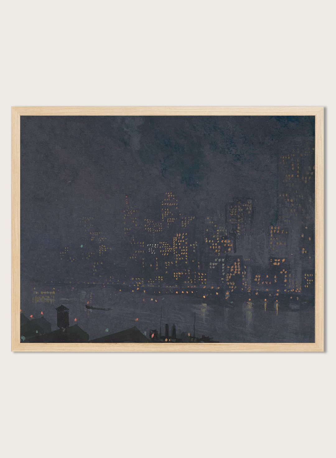 "Skyscrapers at Night" Art Print
