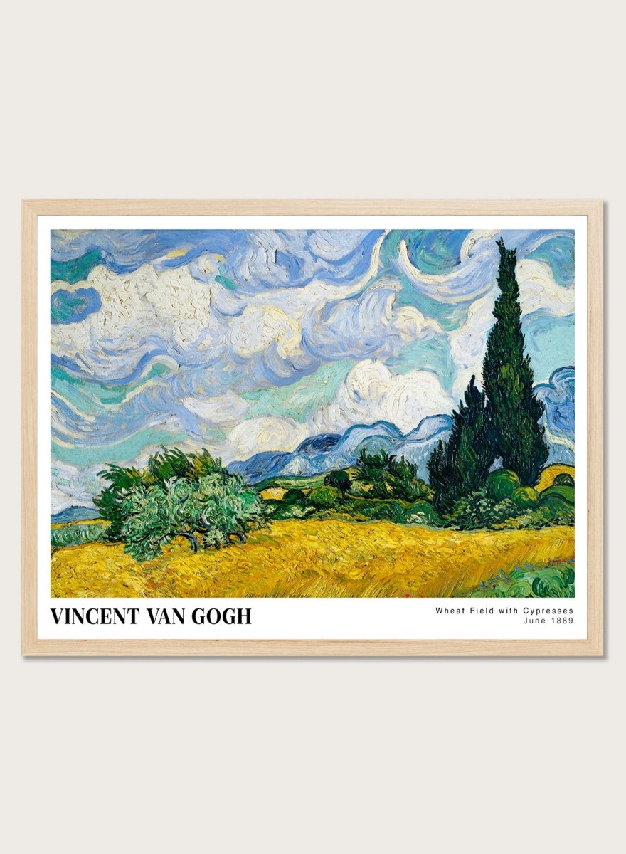 Vincent Van Gogh Wheat Field with Cypresses 1889 Vintage
