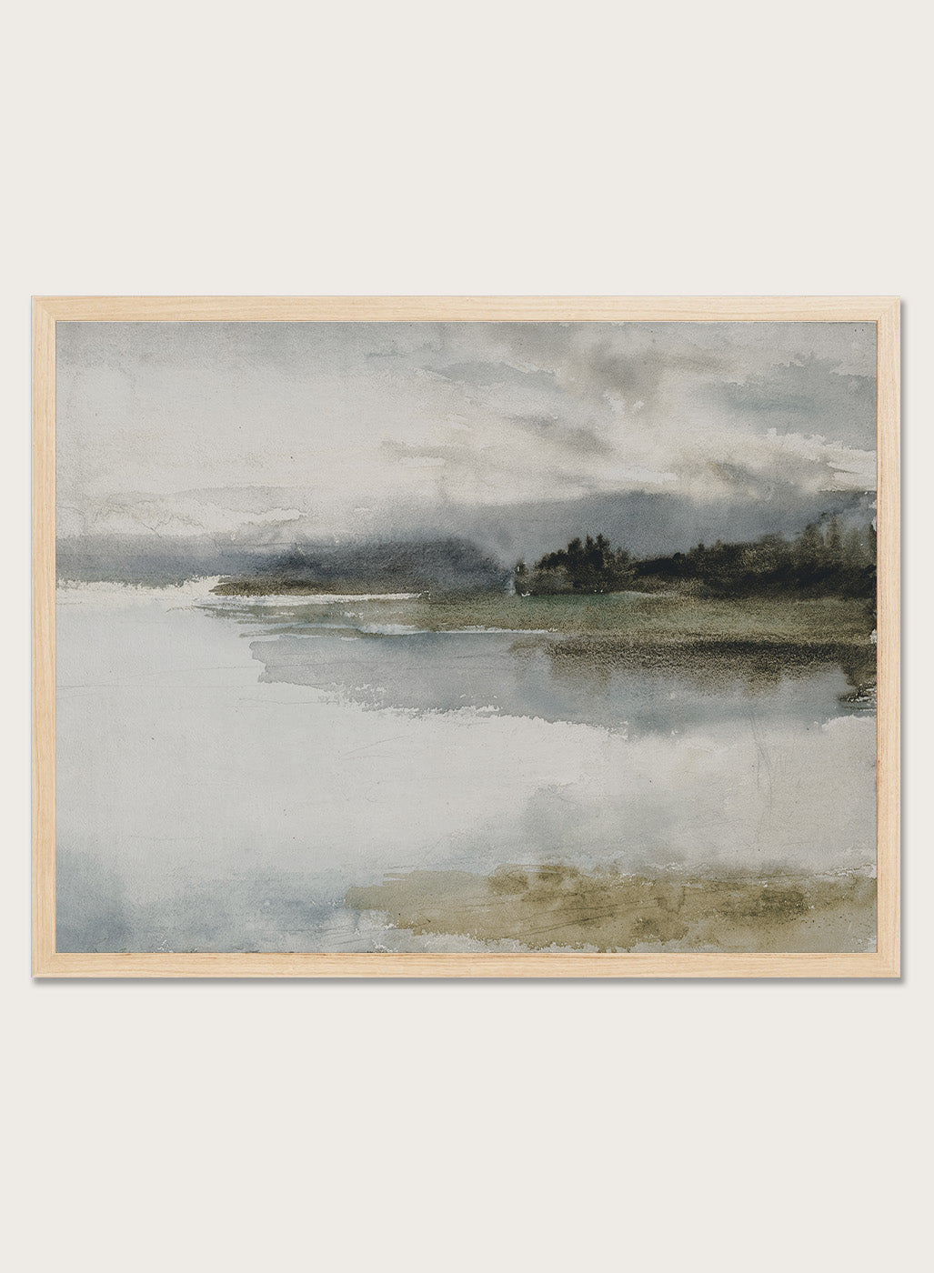 "Seashore in the Evening; Landscape" Art Print