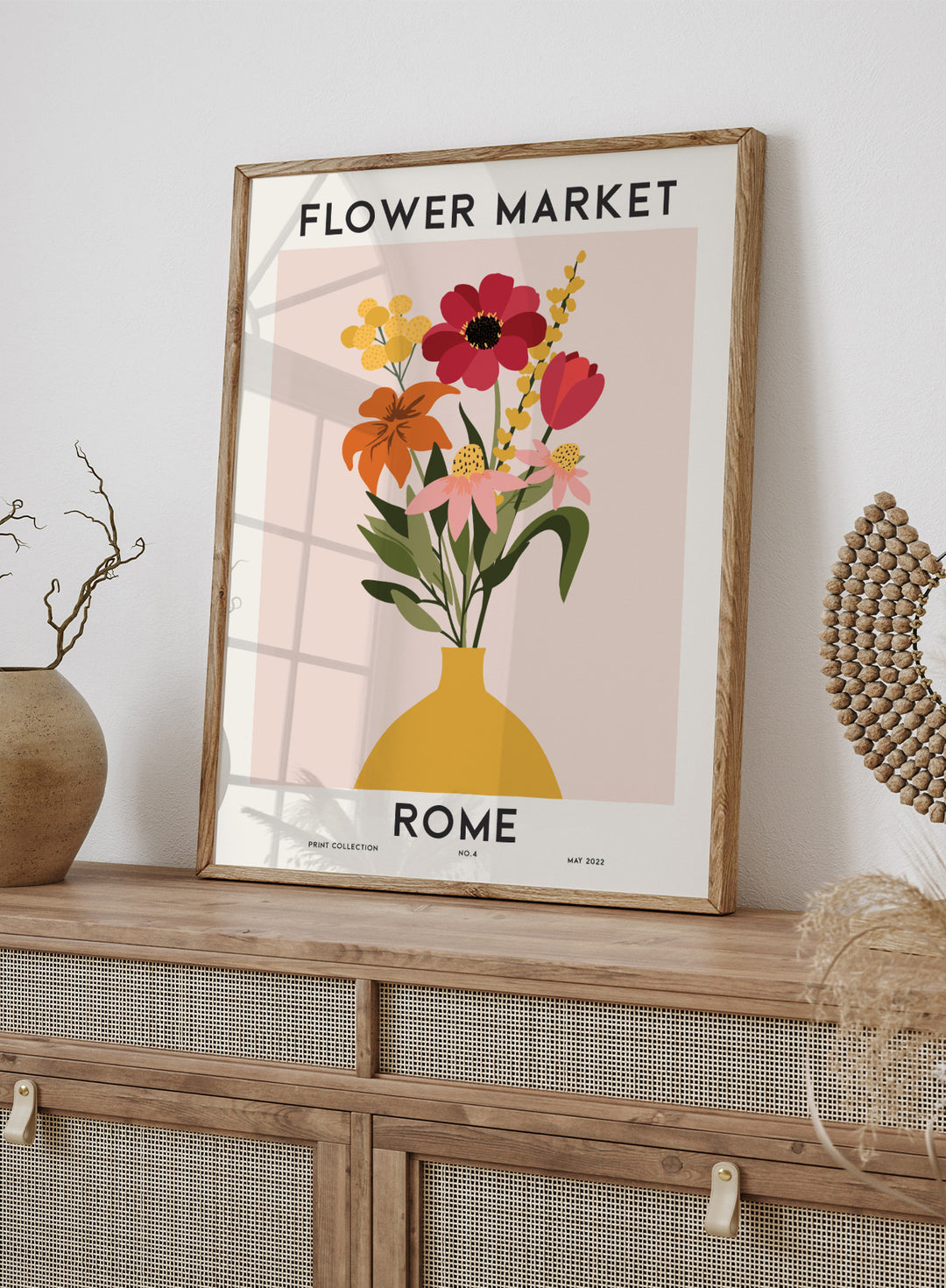 Flower Market Rome Art Print