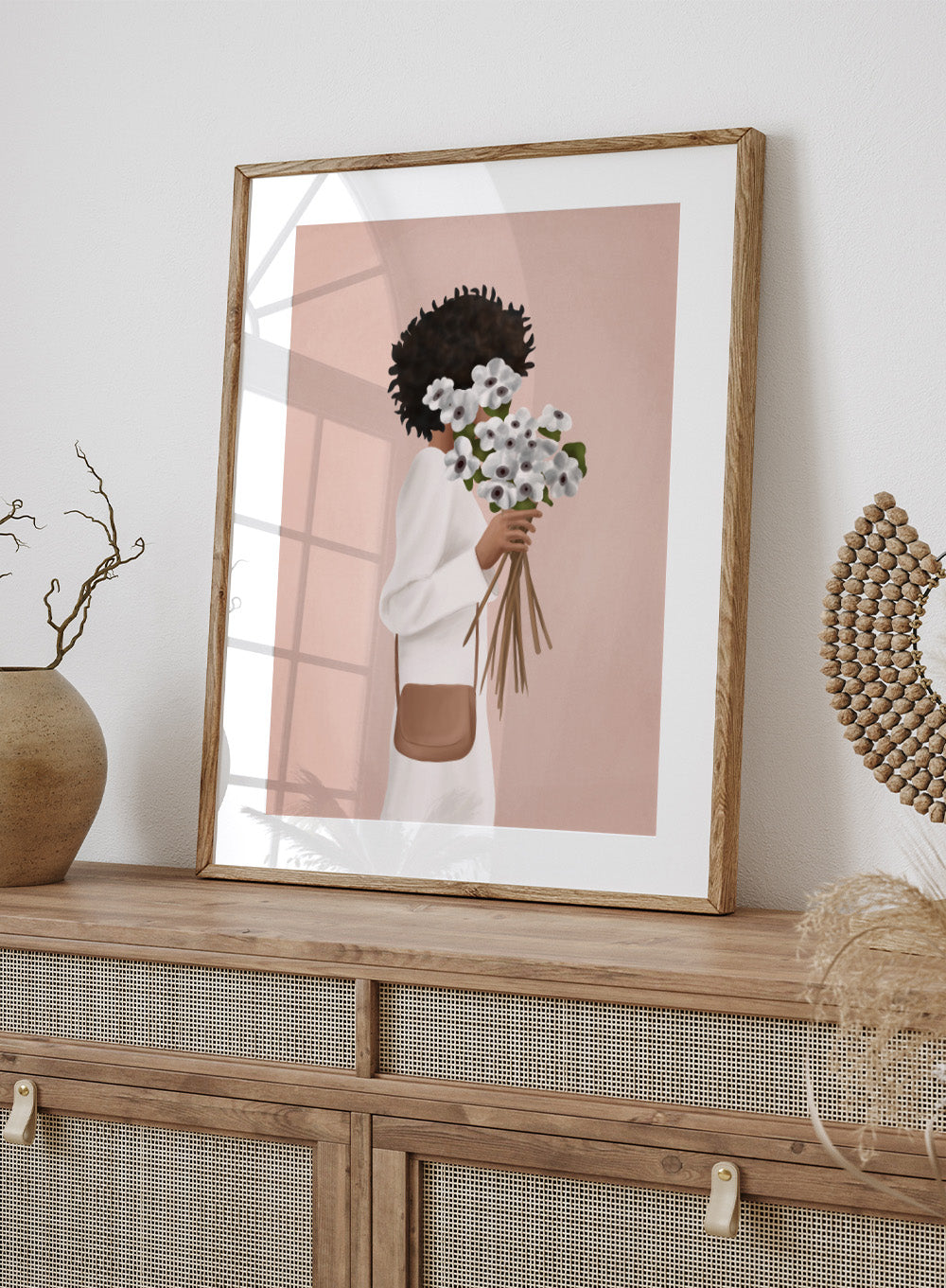 Bouquet of Flowers by Flow Line is a modern floral art print celebrating self-love and everyday rituals. A warm, expressive wall poster from the It’s All Love collection.