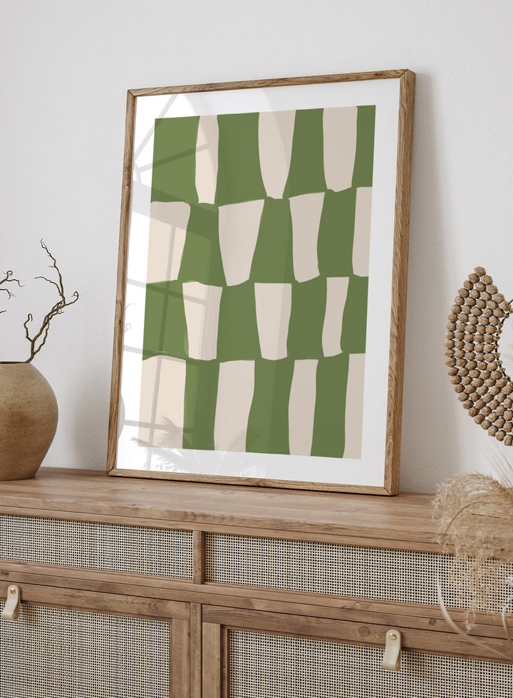 'Composition in Green' Aesthetic Art Print