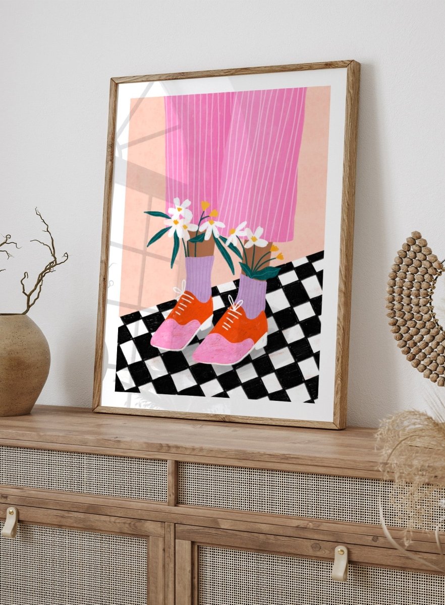 A stylized fashion illustration of a person&