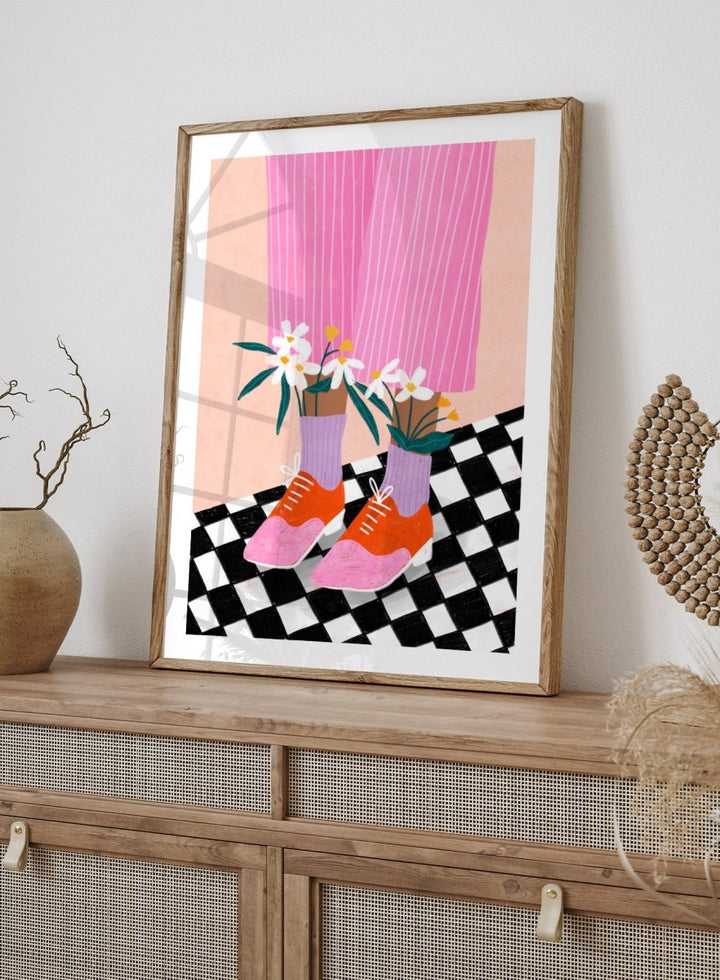 A stylized fashion illustration of a person&
