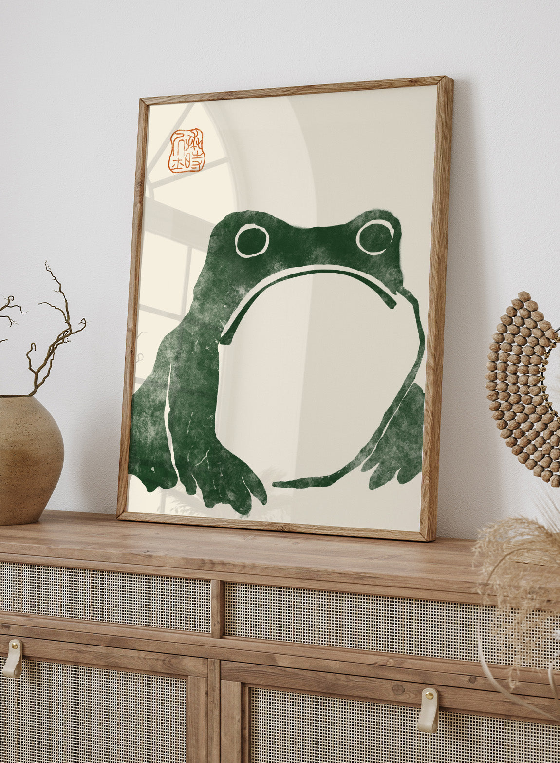 絵画 flk040085 Japanese Frog Matsumoto Hoji 松本奉時 Toad Woodblock Art Print