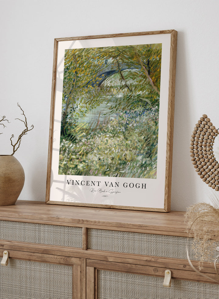 Van Gogh River Bank in Springtime Art Print