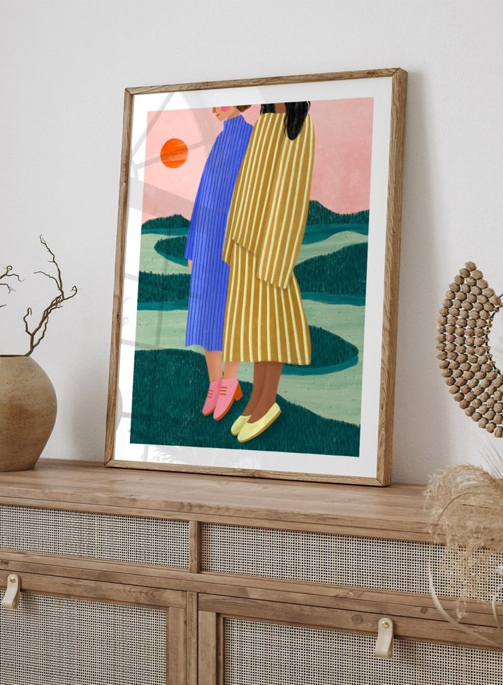 Bea Müller - Women Overlook Serene Landscape Art Print