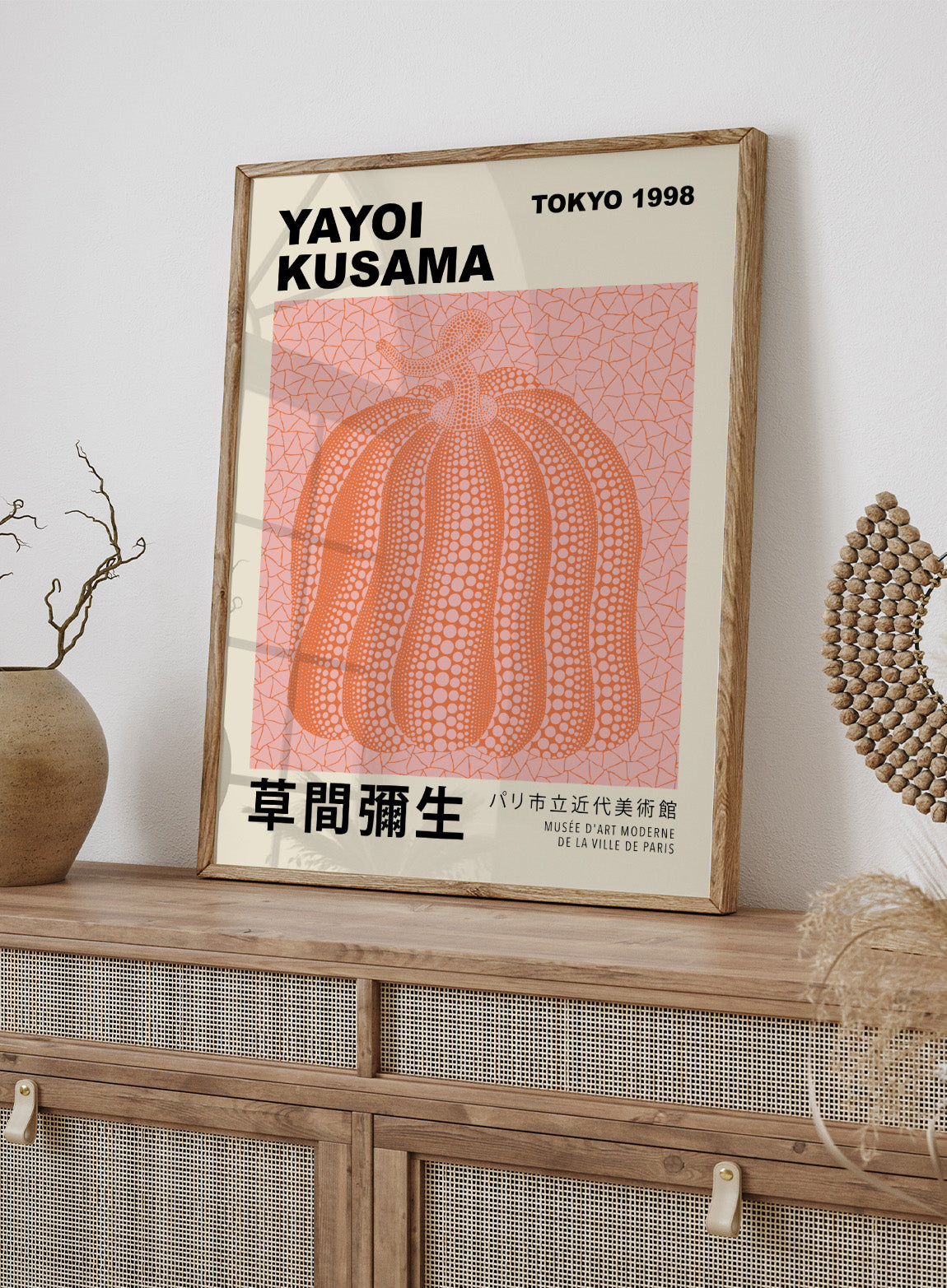 KUSAMA落書き　「炎の生」 Yayoi Kusama 草間彌生 Pumpkin Forever Exhibition Poster Japanese