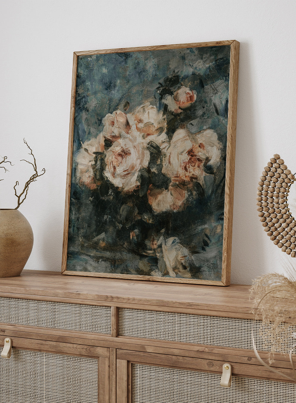 "Still life with Roses in a Glass Vase" Art Print