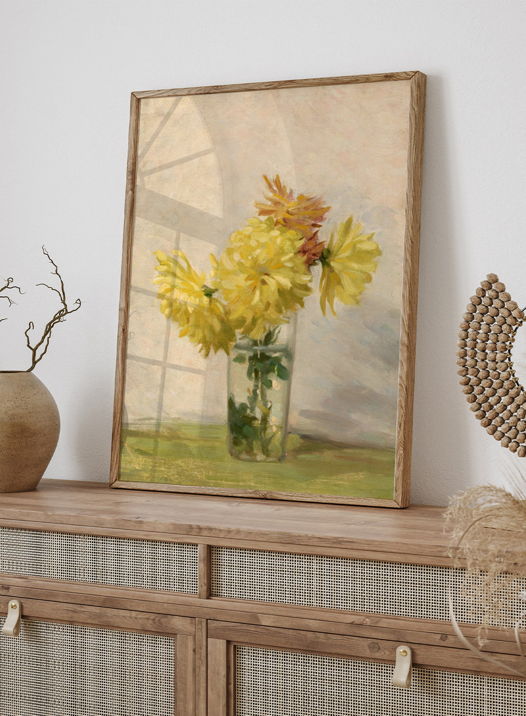 "Still Life with Bouquet of Yellow Flowers" Art Print