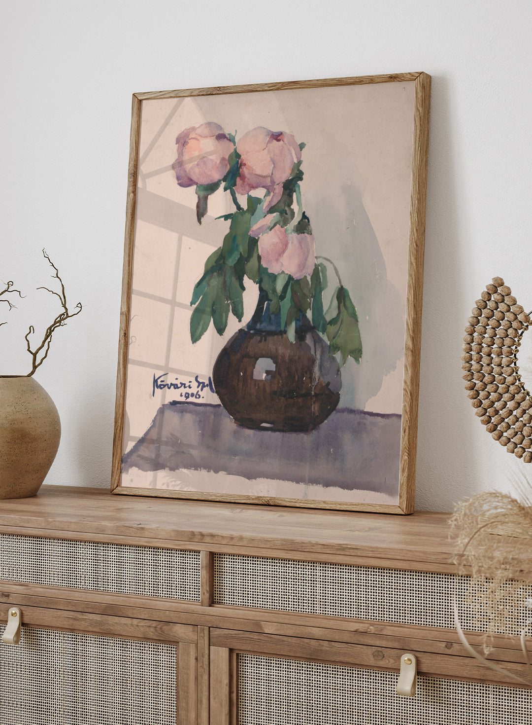 "Vase with Peonies" Art Print
