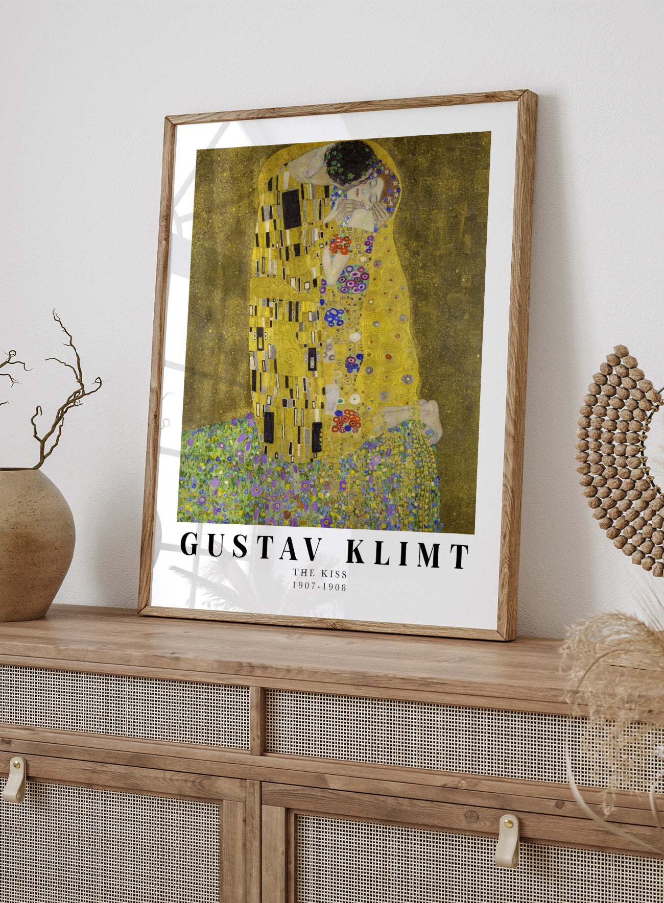 Gustav Klimt The Kiss 1907-1908 Vintage Exhibition Poster Art