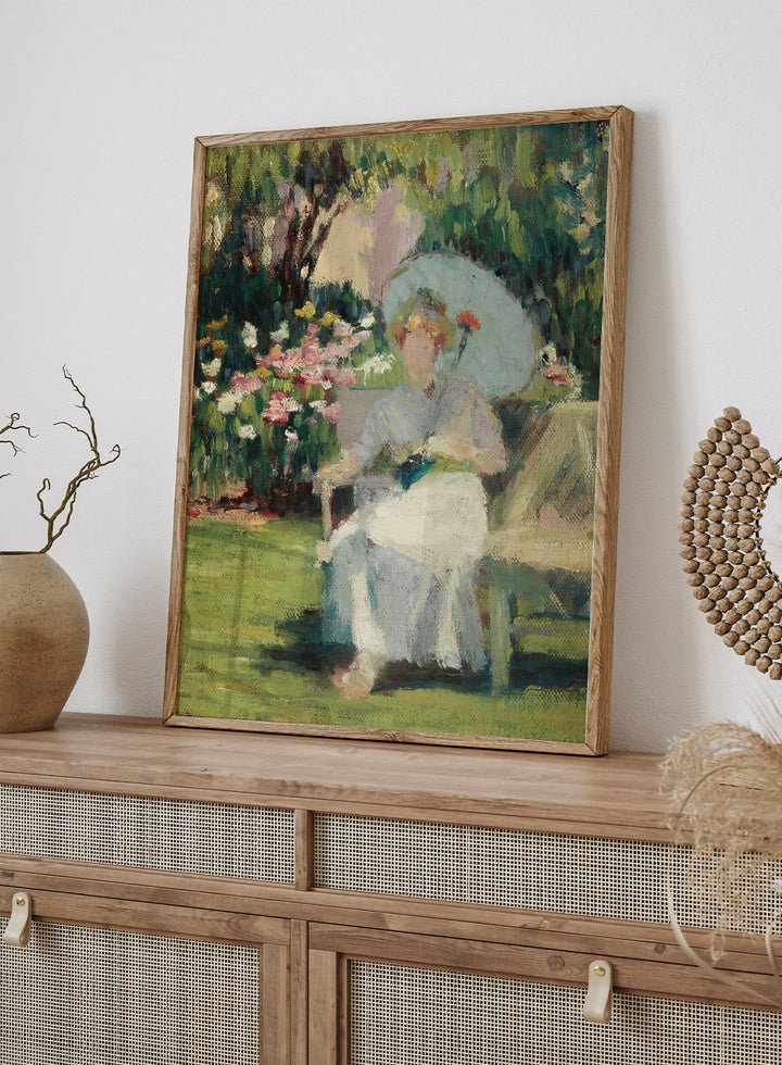 "Portrait of Alice L. Riddle Kindler in the Phlox Garden" Art Print
