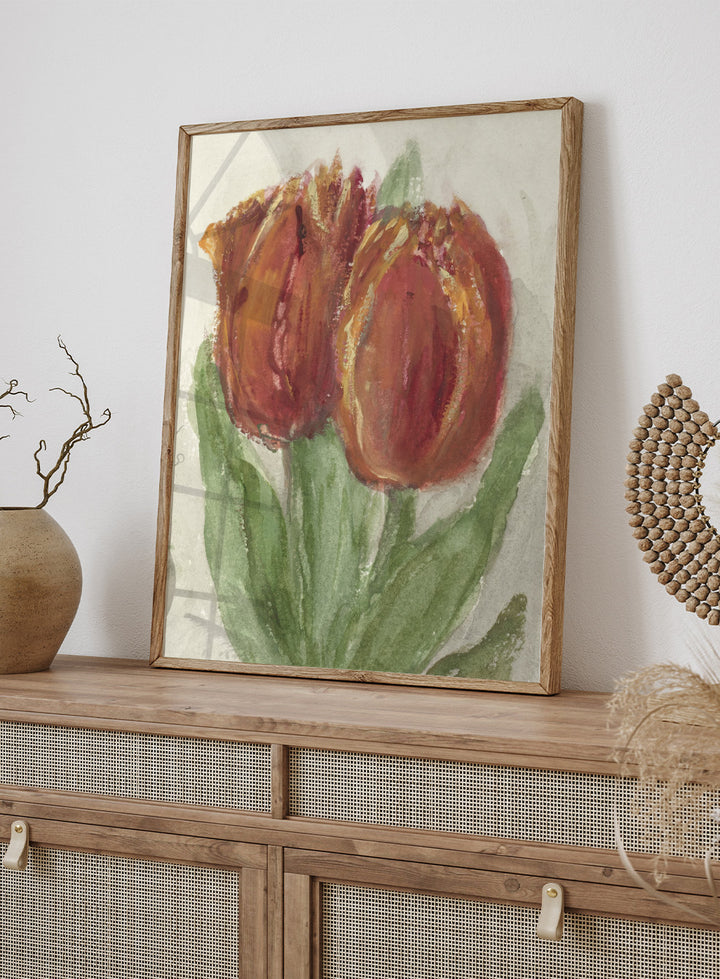 "Two Red Tulips" Art Print