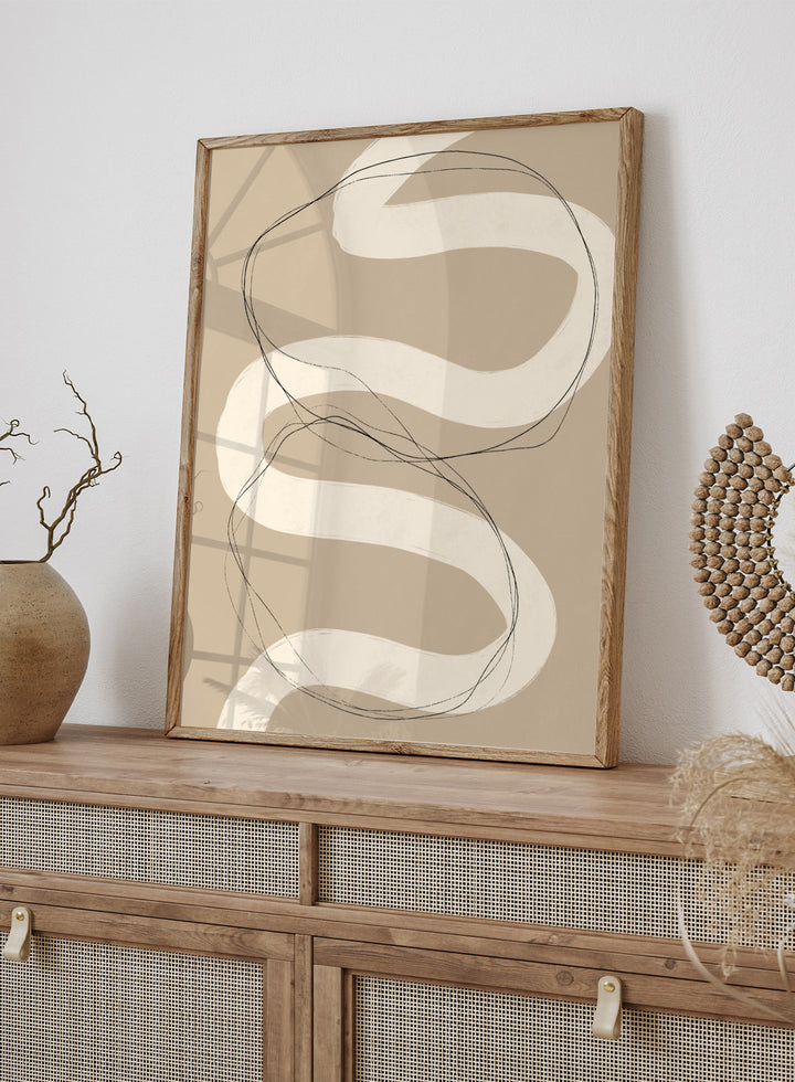 Beige Abstraction No.01 Art Print