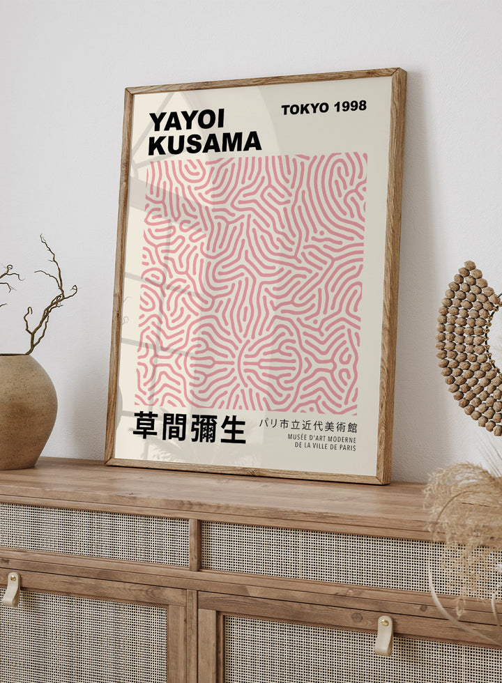 Geometric Lines Inspired by Yayoi Kusama Art Print