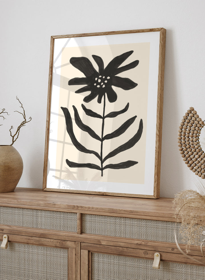 'Monochrome Flora' Aesthetic Art Print