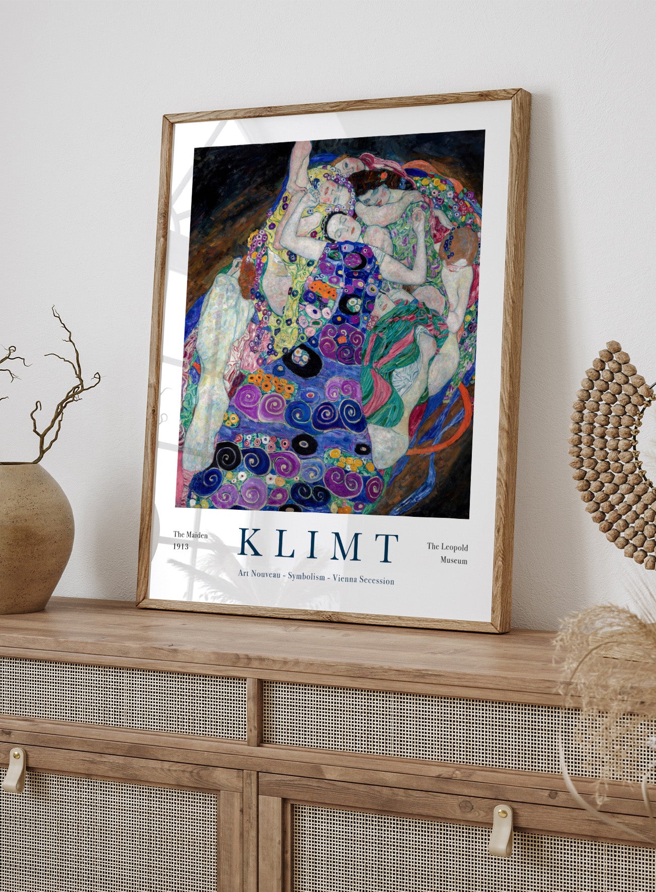 Gustav Klimt The Maiden 1913 Vintage Exhibition Poster Art Print