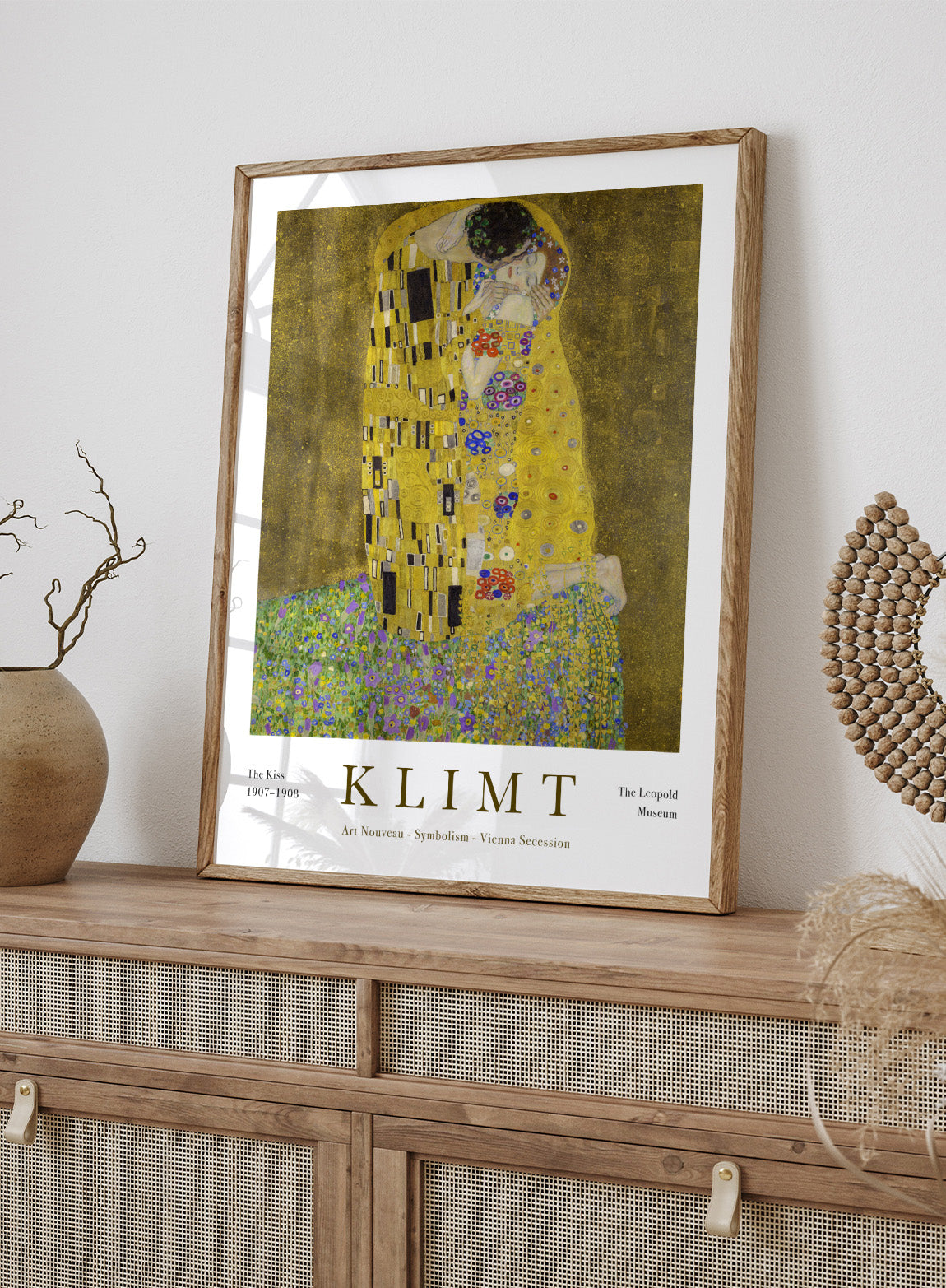 Gustav Klimt The Kiss 1907-1908 Vintage Exhibition Poster Art