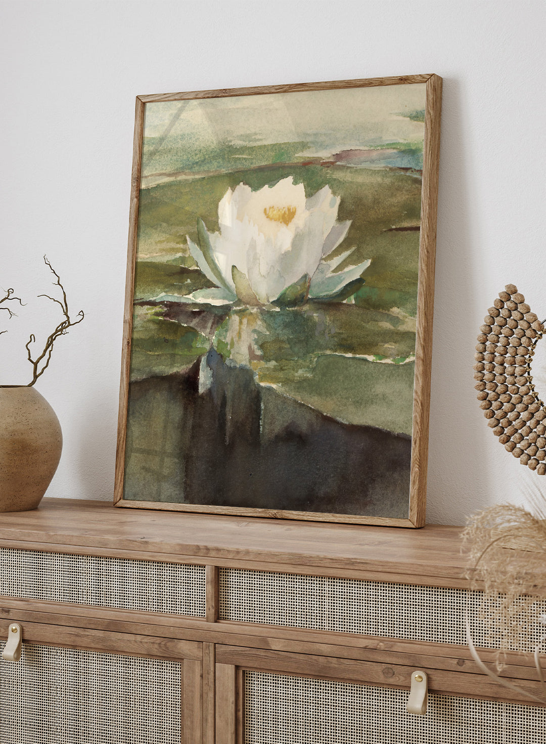 Vintage "Water Lily in Sunlight" Art Print