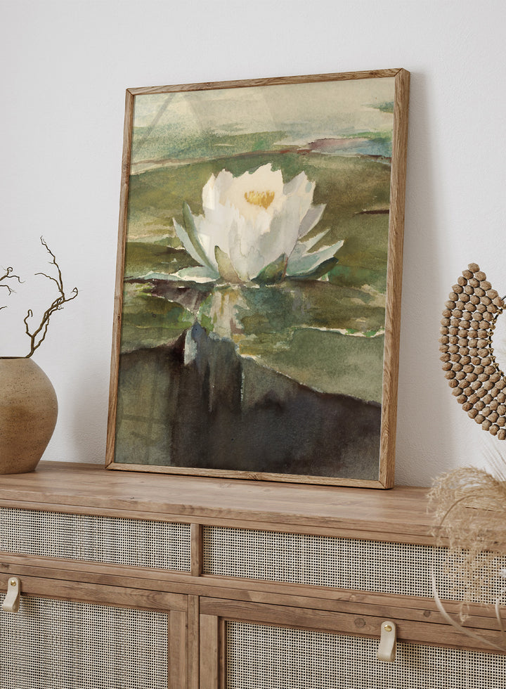 Vintage "Water Lily in Sunlight" Art Print