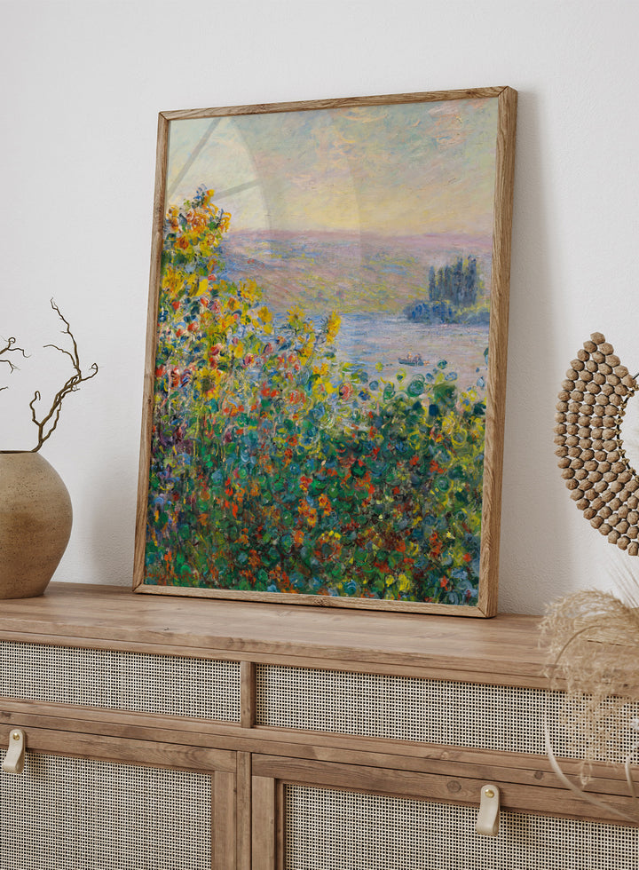 Claude Monet Flower Beds at Vétheuil Art Print