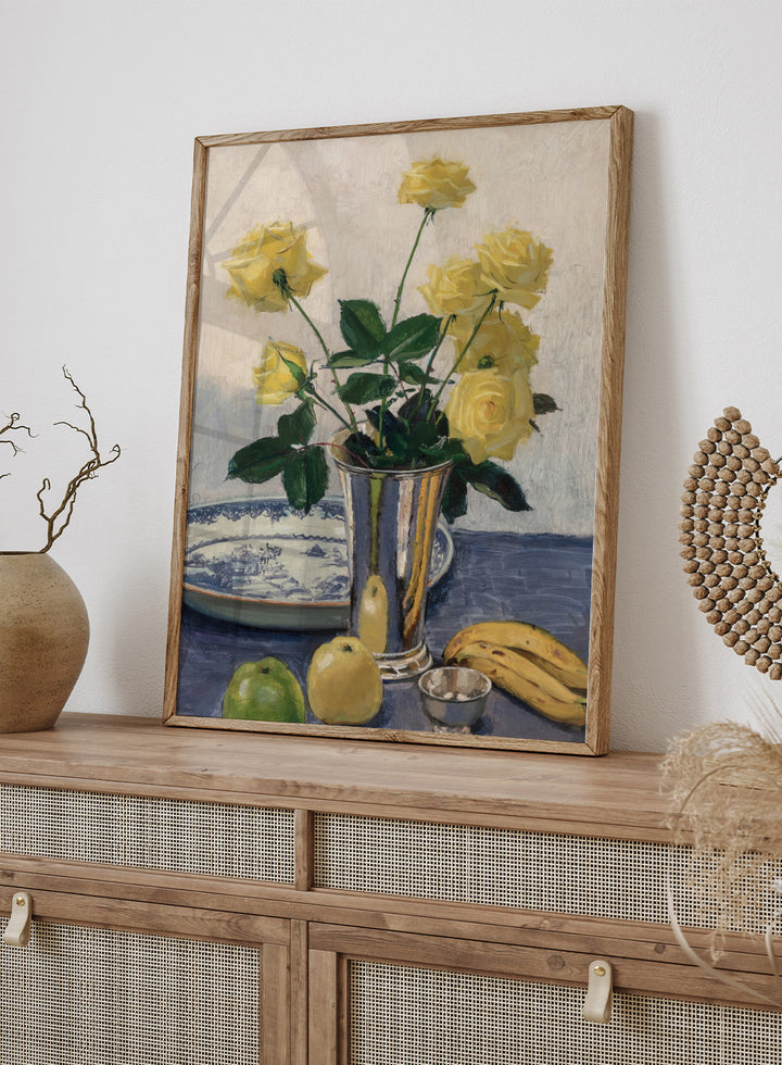 "Still Life with Yellow Roses" Art Print