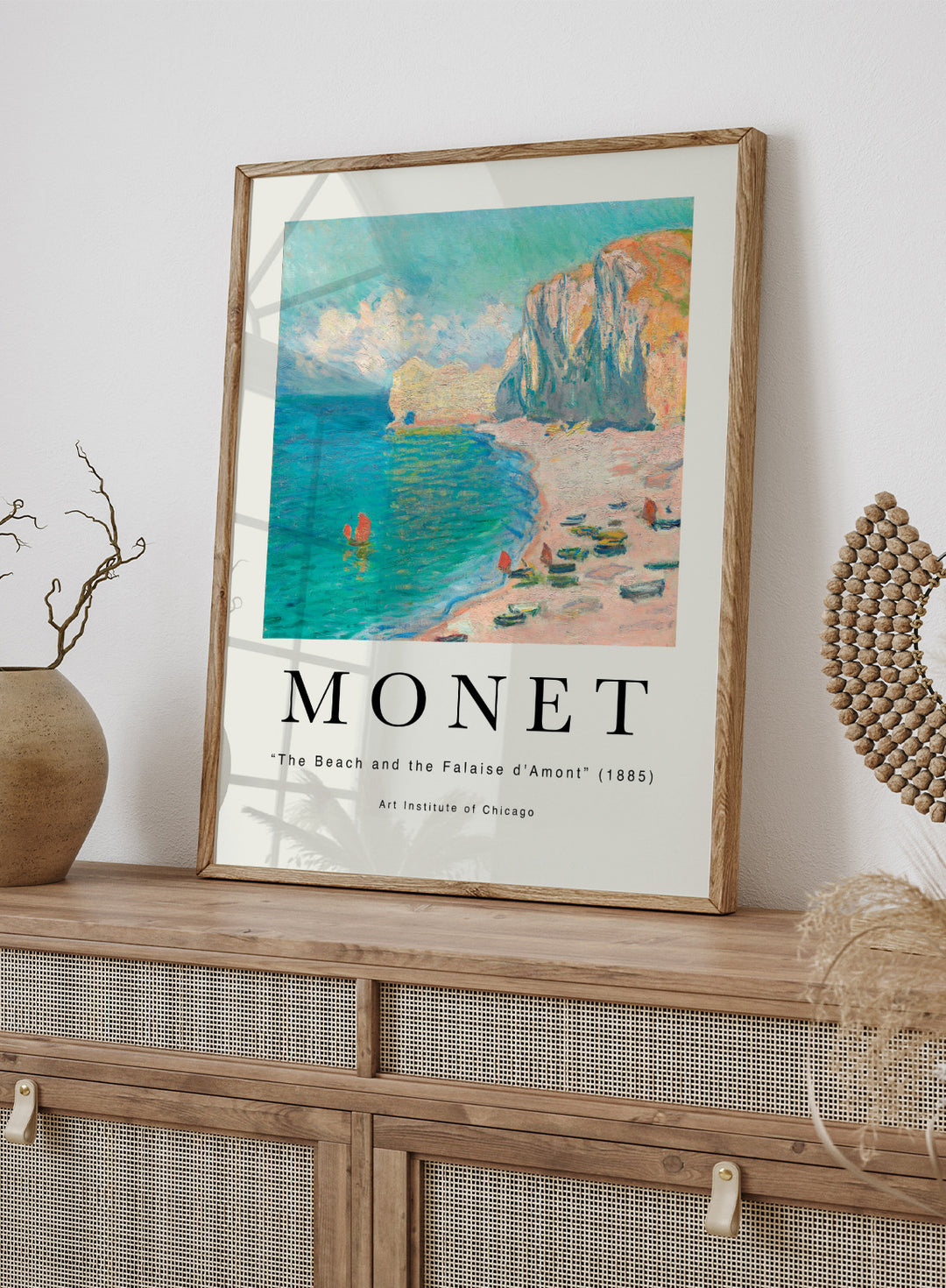 The Beach and the Falaise d'Amont by Monet Print