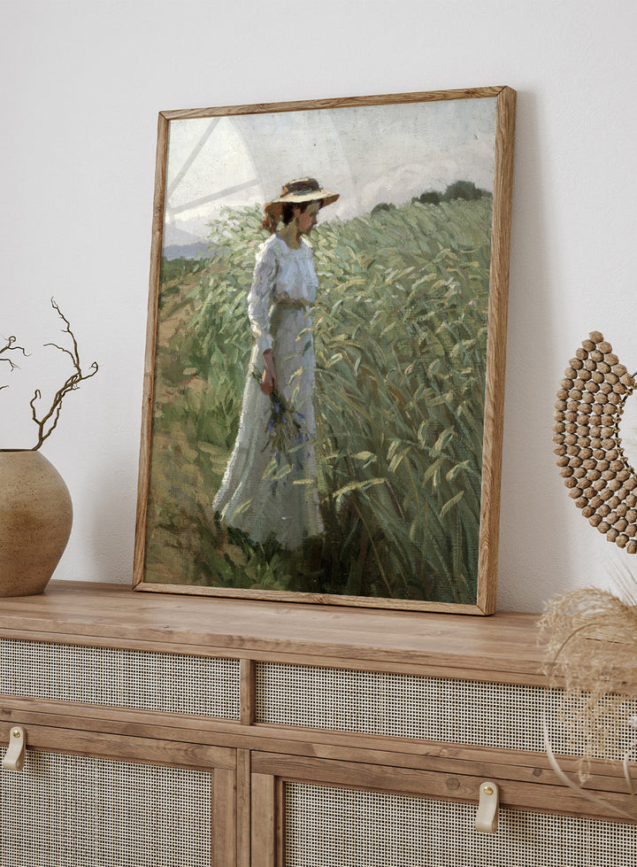 "Girl in the Wheat Field" Art Print
