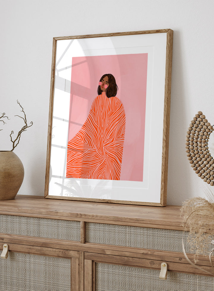 The Woman With the Swirls by Bea Müller Fine Art Print, Framed Fine Art Print, Ready to hang