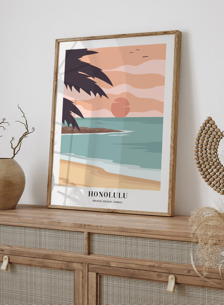 Waikiki Beach Honolulu Hawaii Art Print
