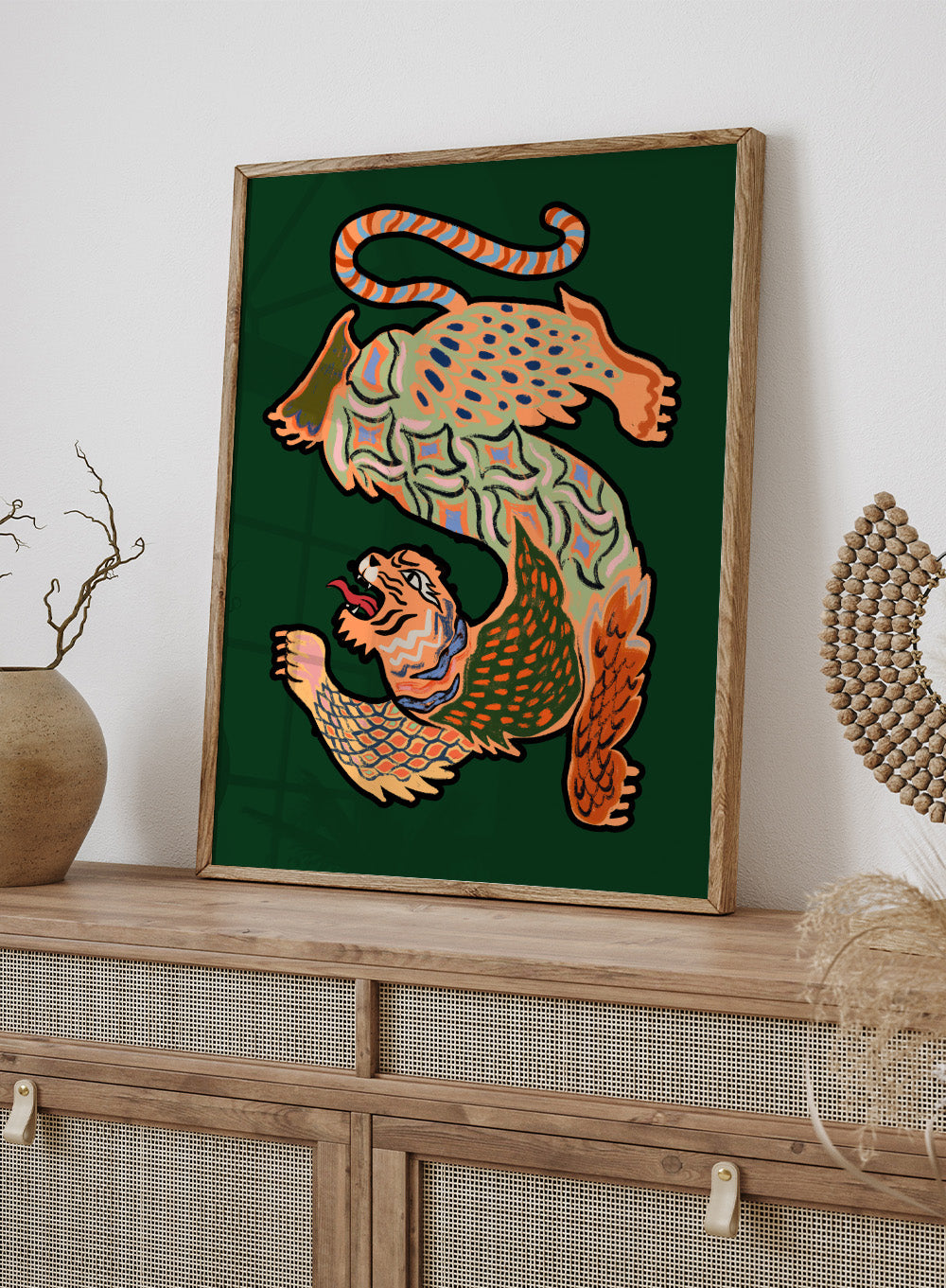 Arty Guava - Asian Tiger Green Art Print