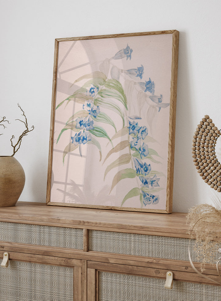 "Twigs with Blue Flowers" Art Print