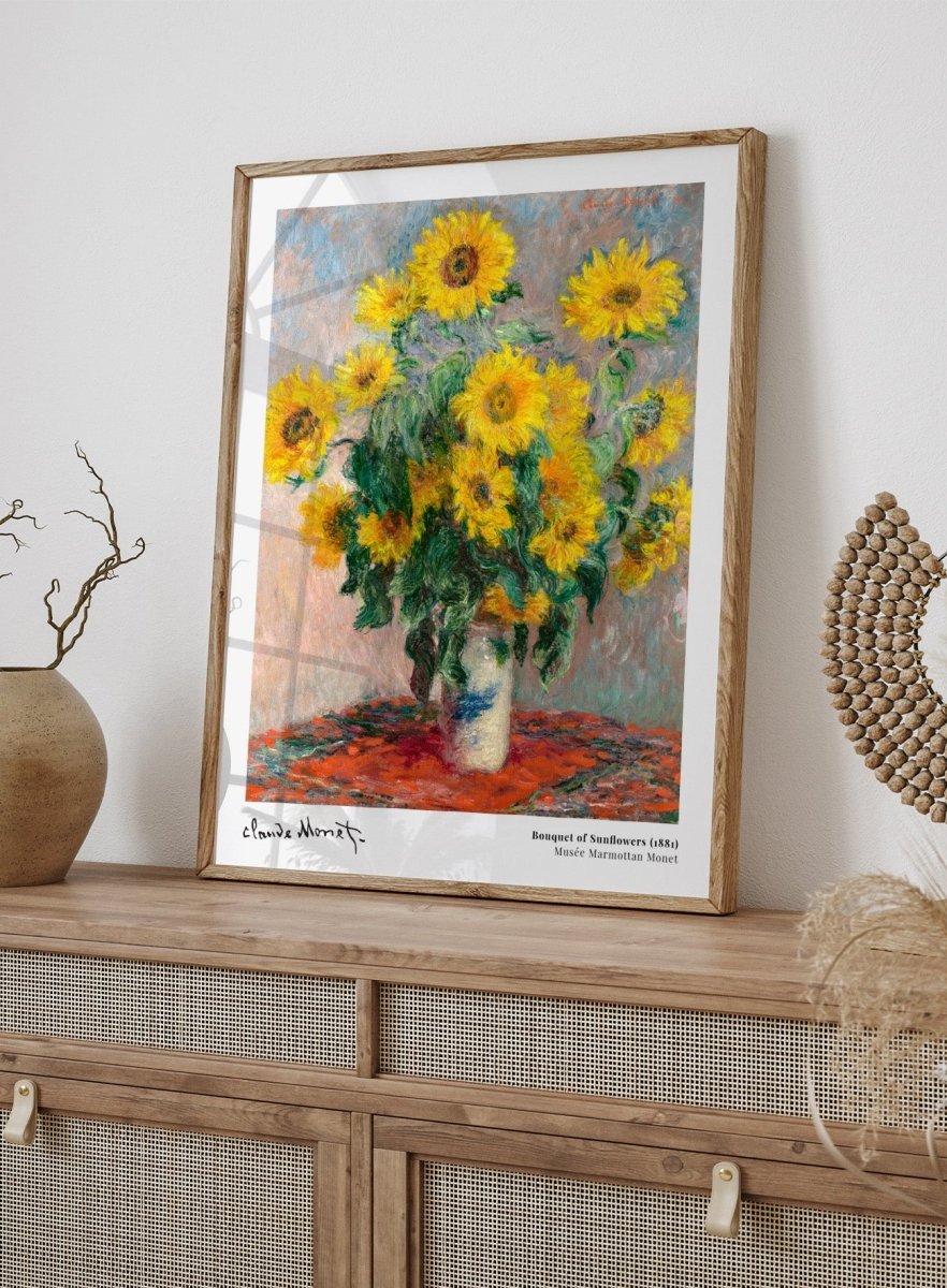 Claude Monet Bouquet of Sunflowers 1881 Vintage Poster Art Print